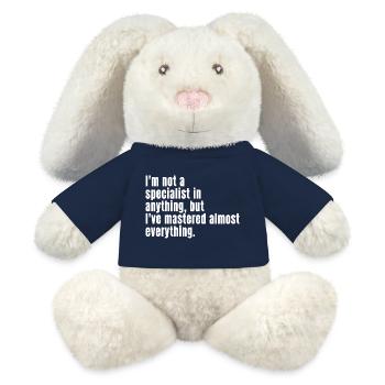 Motivierendes Zitat im minimalistischen Stil - MiniFeet® RecycelHase® Creme - French Navy - Vorne