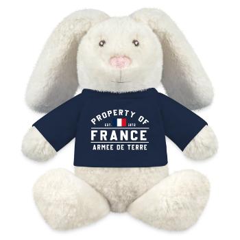Französisches Militärschablonendesign - MiniFeet® RecycelHase® Creme - French Navy - Vorne