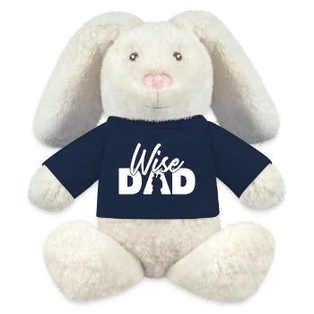Wise Dad Silhouette Vaterschaft Elternschaft - MiniFeet® RecycelHase® Creme - French Navy - Vorne