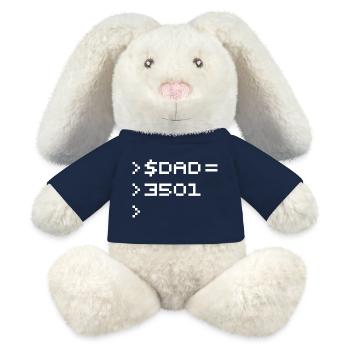 DAD Terminal de Pixels Nerd Code 8-Bits Rétro - Lapin en peluche recyclé MiniFeet® Crème - bleu marine - Devant