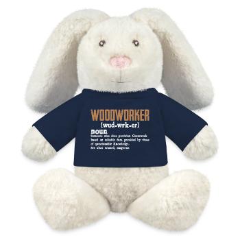 Woodworker Definition Gift Artisan - MiniFeet® RecycelHase® Bunny Cream - french navy - Front