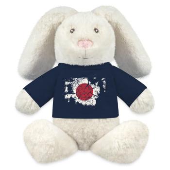Japan Flag - Vintage - MiniFeet® RecycelHase® Bunny Cream - french navy - Front