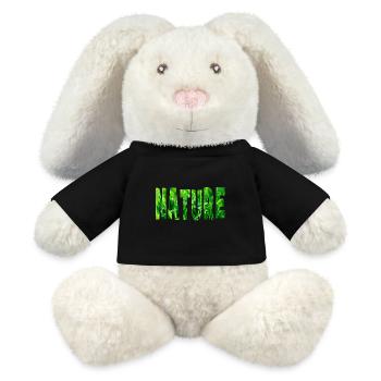 Mot Nature avec texture d'herbe verte - Lapin en peluche recyclé MiniFeet® Crème - noir - Devant