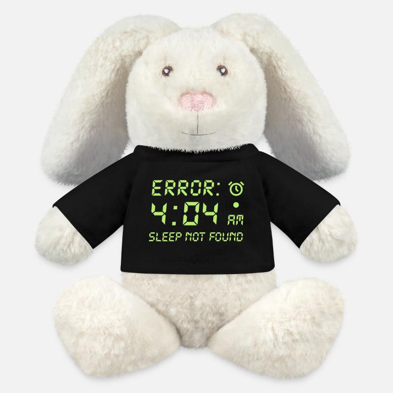 Error 404, sleep not found funny programmer gamer - MiniFeet® RecycelHase® Bunny Cream - black