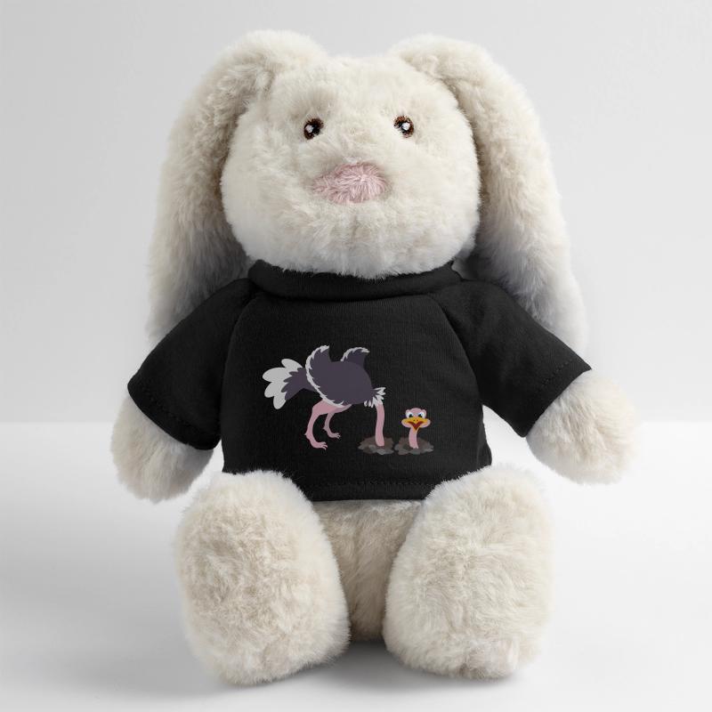 L’autruche oiseau se colle la tête à travers le sable Lapin en peluche recyclé MiniFeet® Crème