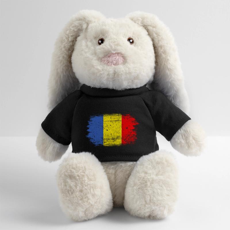 Coup de pinceau Drapeau roumain Lapin en peluche recyclé MiniFeet® Crème