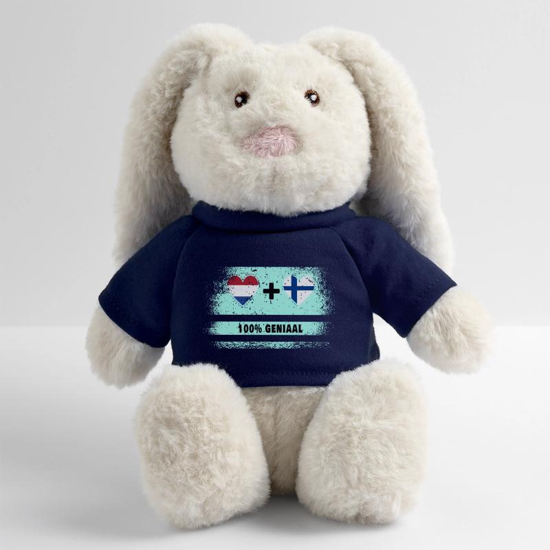 Drapeau 100% Genius de la Finlande et des Pays-Bas Lapin en peluche recyclé MiniFeet® Crème