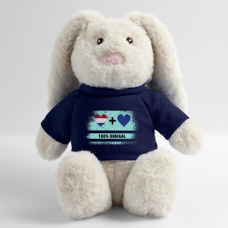 Drapeau 100% Genius de l’Europe et des Pays-Bas Lapin en peluche recyclé MiniFeet® Crème