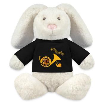 Funny shirt french horn musical instrument - MiniFeet® RecycelHase® Bunny Cream - black - Front