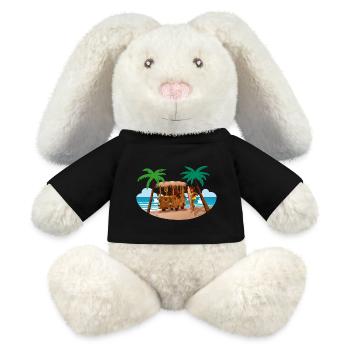 Tiki Combi - Lapin en peluche recyclé MiniFeet® Crème - noir - Devant
