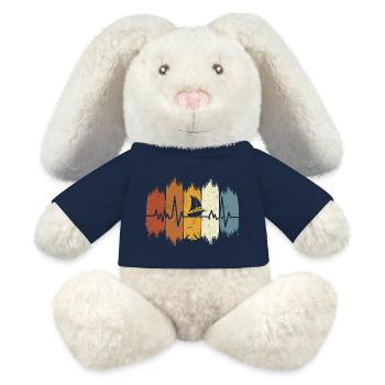 Retro Motorboat Heartbeat Motorboat - MiniFeet® RecycelHase® Bunny Cream - french navy - Front