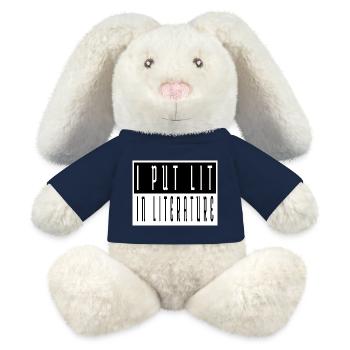 Books Coffee Statement Typography Feminine - MiniFeet® RecycelHase® Bunny Cream - french navy - Front