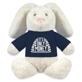 Ce n’est que de l’argent riche drôle acheter le bonheur en disant - Lapin en peluche recyclé MiniFeet® Crème - bleu marine - Devant