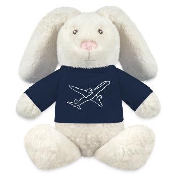 Airplane Sketch - MiniFeet® RecycelHase® Bunny Cream - french navy - Front