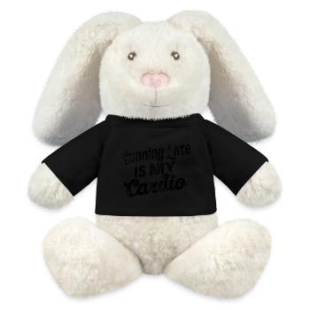 Spätes Cardio - Sport Humor - MiniFeet® RecycelHase® Creme - Schwarz - Vorne