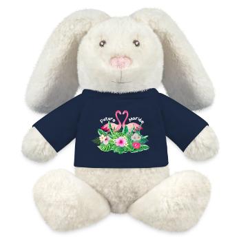Tropische Flamingo-Braut - MiniFeet® RecycelHase® Creme - French Navy - Vorne