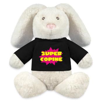 SUPER GIRLFRIEND - MiniFeet® RecycelHase® Bunny Cream - black - Front