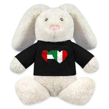 Vereinigte Arabische Emirate Italien Flagge Herz - MiniFeet® RecycelHase® Creme - Schwarz - Vorne