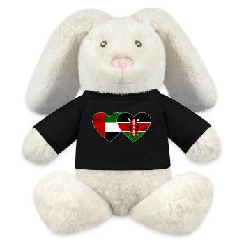 Vereinigte Arabische Emirate Kenia Flagge Herz - MiniFeet® RecycelHase® Creme - Schwarz - Vorne