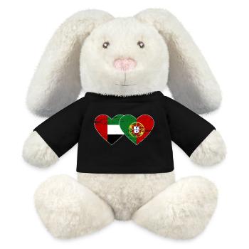 Vereinigte Arabische Emirate Portugal Flagge Herz - MiniFeet® RecycelHase® Creme - Schwarz - Vorne