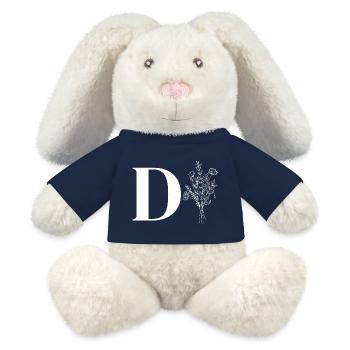 Minimalistisches Blumenmuster - MiniFeet® RecycelHase® Creme - French Navy - Vorne