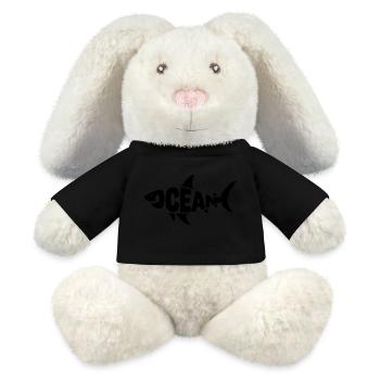 Ocean - Cool Shark Ocean Logo - Lapin en peluche recyclé MiniFeet® Crème - noir - Devant