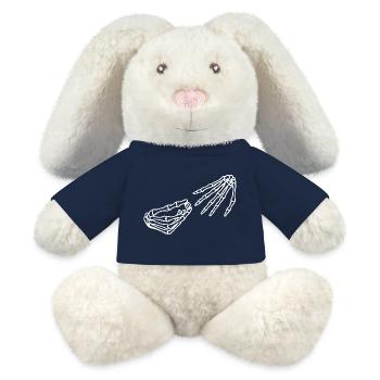 Ethereal Skeleton Hand and Skull Illustration - MiniFeet® RecycelHase® Bunny Cream - french navy - Front