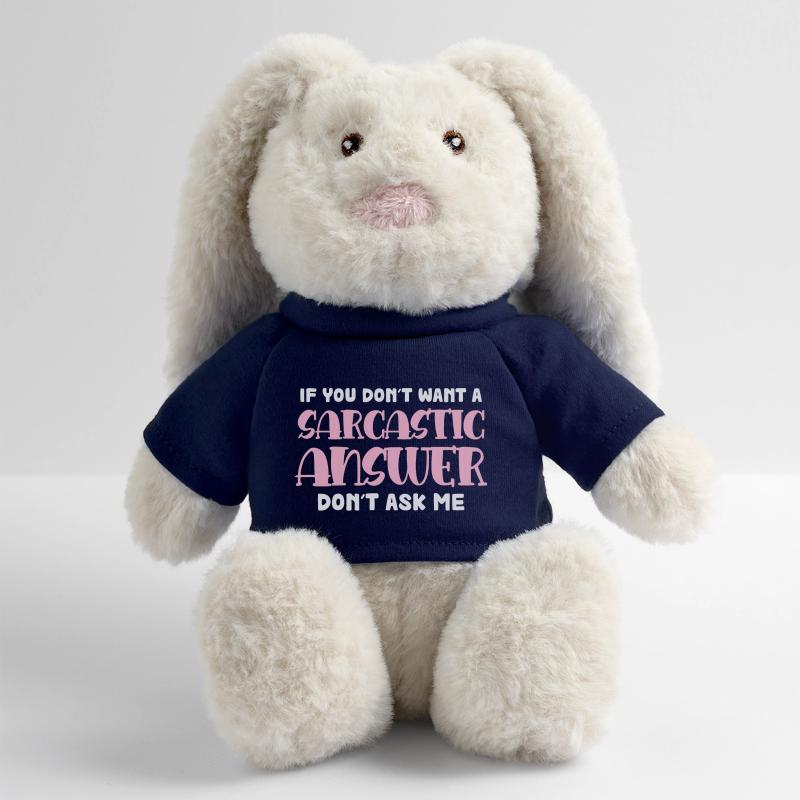 Réponse sarcastique disant Lapin en peluche recyclé MiniFeet® Crème