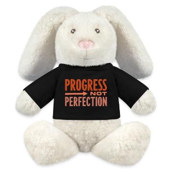 Progress Not Perfection Fortschritt zählt - MiniFeet® RecycelHase® Creme - Schwarz - Vorne