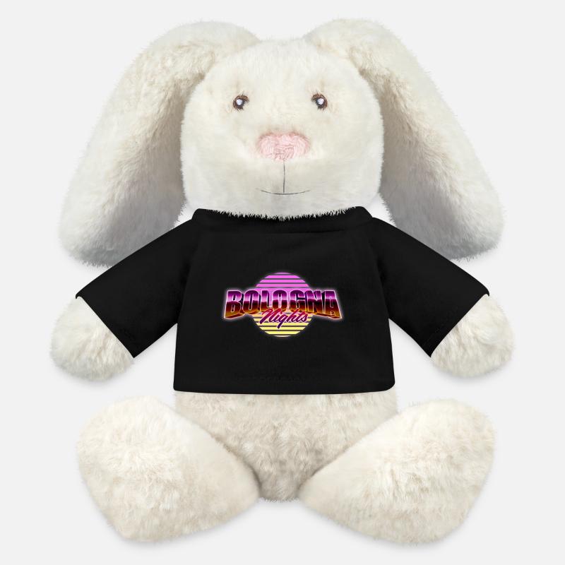 Nuits de Bologne - Lapin en peluche recyclé MiniFeet® Crème - noir