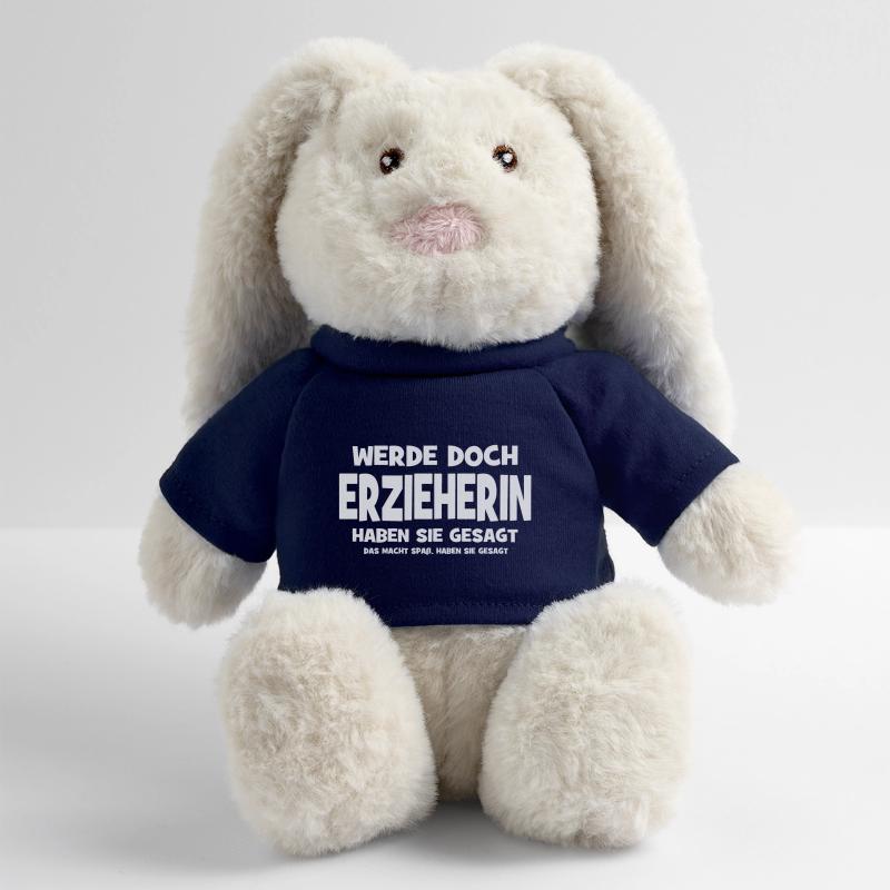 Pourquoi tu ne deviens pas institutrice de maternelle, ont-ils dit - Ça fait de toi Lapin en peluche recyclé MiniFeet® Crème