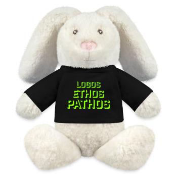 Logos Ethos Pathos Rhétorique Étudiant en Philosophie - Lapin en peluche recyclé MiniFeet® Crème - noir - Devant