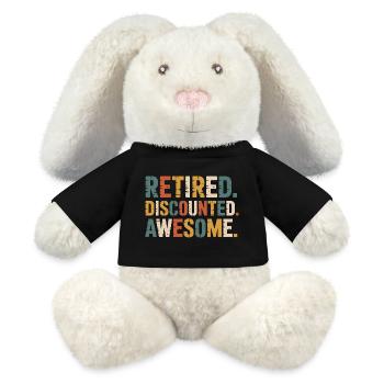 Senior Discount Retirement Humor - MiniFeet® RecycelHase® Bunny Cream - black - Front