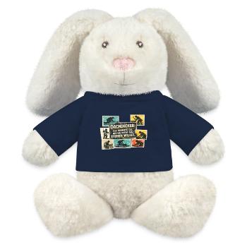 Dachdecker Spruch Motiv - MiniFeet® RecycelHase® Creme - French Navy - Vorne