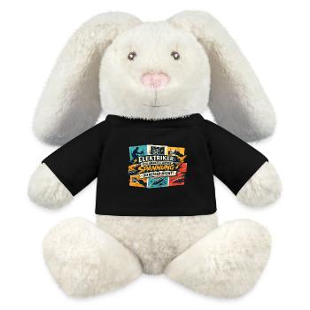 Unter Spannung Elektriker Spruch - MiniFeet® RecycelHase® Creme - Schwarz - Vorne