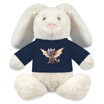 Iris Dragon: Iridescent Winged Dragon - MiniFeet® RecycelHase® Bunny Cream - french navy - Front