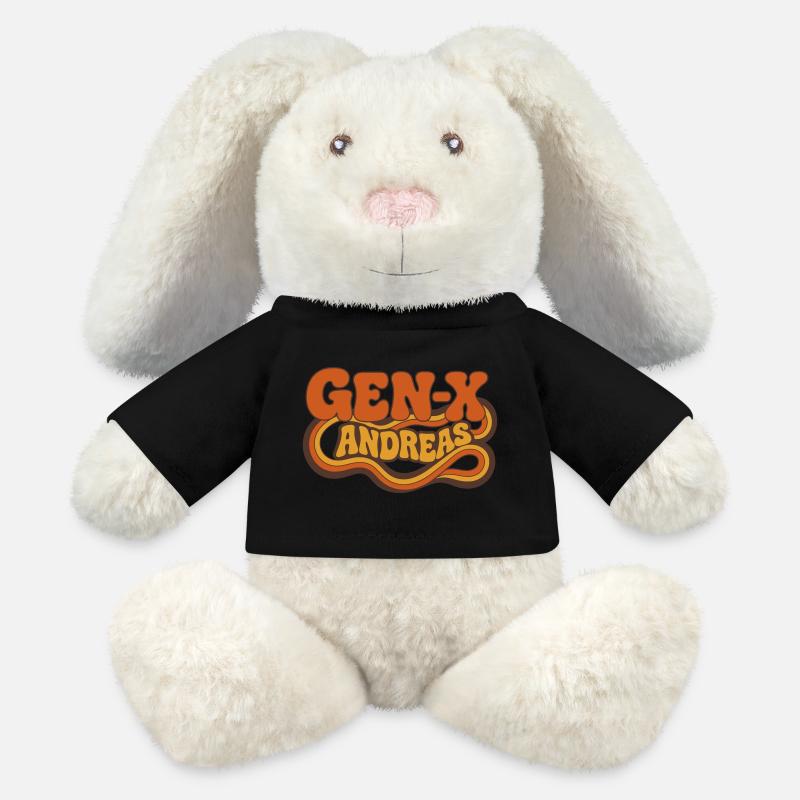 Andrea - Retro Vintage Style GEN-X - MiniFeet® RecycelHase® Bunny Cream - black