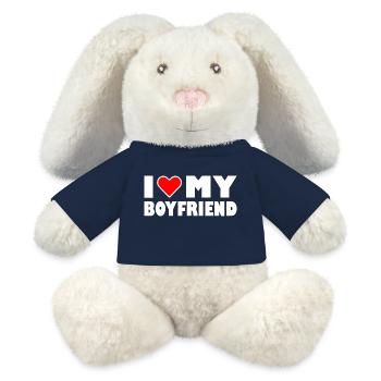 love my I heart my boyfriend - MiniFeet® RecycelHase® Creme - French Navy - Vorne