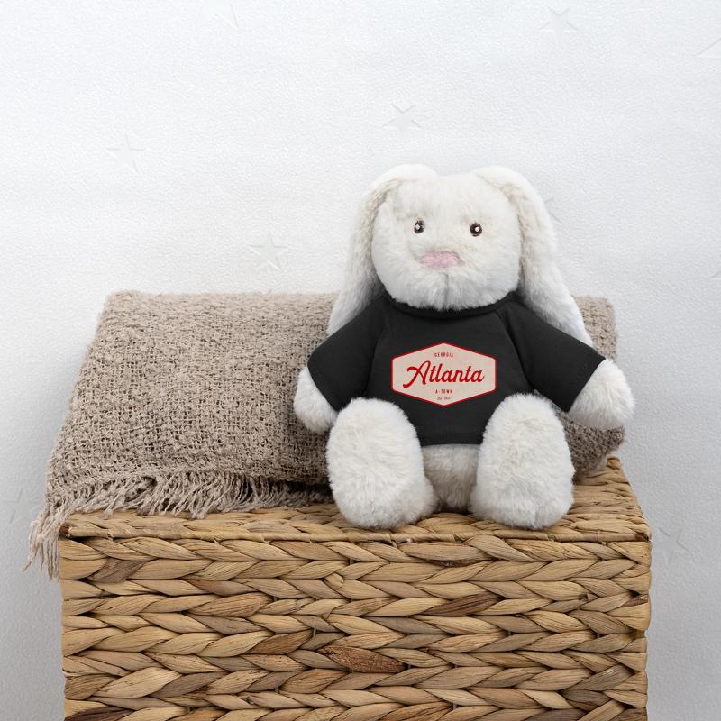 T-shirt Vintage Emblem Atlanta Script Lapin en peluche recyclé MiniFeet® Crème