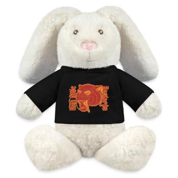 Run little Bastards Wolf Illustration - MiniFeet® RecycelHase® Bunny Cream - black - Front