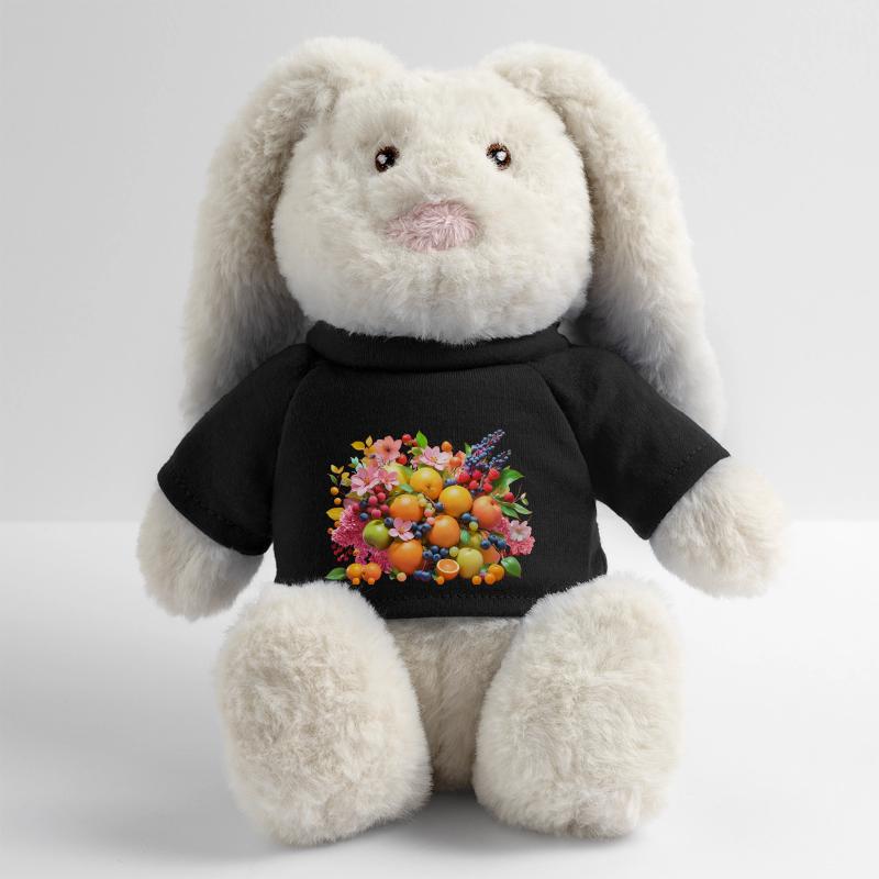 Fruits et fleurs Lapin en peluche recyclé MiniFeet® Crème