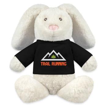 Course en sentier - Lapin en peluche recyclé MiniFeet® Crème - noir - Devant