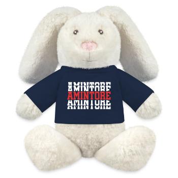 Amintore t-shirt gift t-shirt stacked text - MiniFeet® RecycelHase® Bunny Cream - french navy - Front