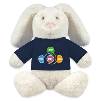 Vie - Principe de la méthode et du système - Lapin en peluche recyclé MiniFeet® Crème - bleu marine - Devant
