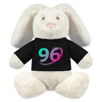 Numéro 96 multicolore - Lapin en peluche recyclé MiniFeet® Crème - noir - Devant