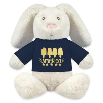 American 4th of July - MiniFeet® RecycelHase® Bunny Cream - french navy - Front