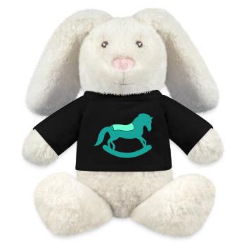 Cheval à bascule - Lapin en peluche recyclé MiniFeet® Crème - noir - Devant