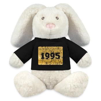 Graphique 1995 - Lapin en peluche recyclé MiniFeet® Crème - noir - Devant
