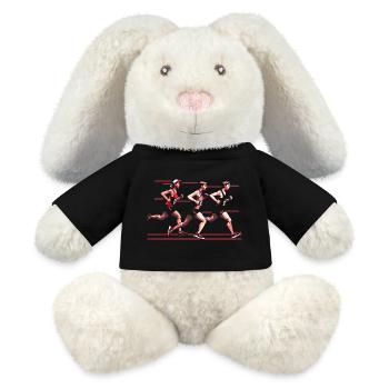 Marathon Läufer 90er Look - MiniFeet® RecycelHase® Creme - Schwarz - Vorne