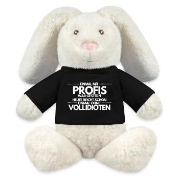 Une fois sans idiots complets / Une fois avec des professionnels - Lapin en peluche recyclé MiniFeet® Crème - noir - Devant